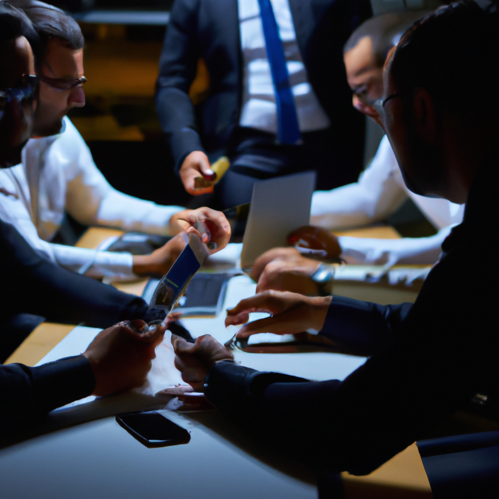 Team in collaboration discussing at a table